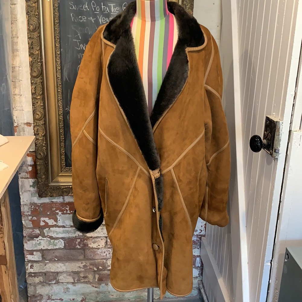 Alik Singer Bat Wing Reversible 80’s Shearling Coat